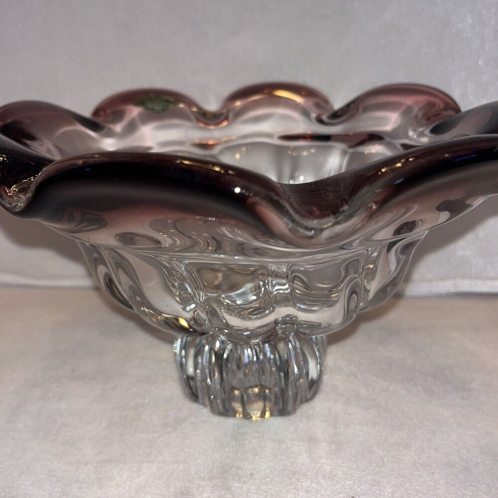 Shannon Crystal Freeform Collection Rose Centerpiece Bowl